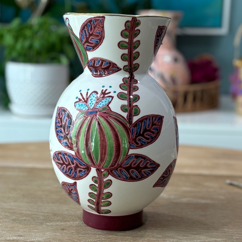 Anthropologie Painted Elza Vase, Medium